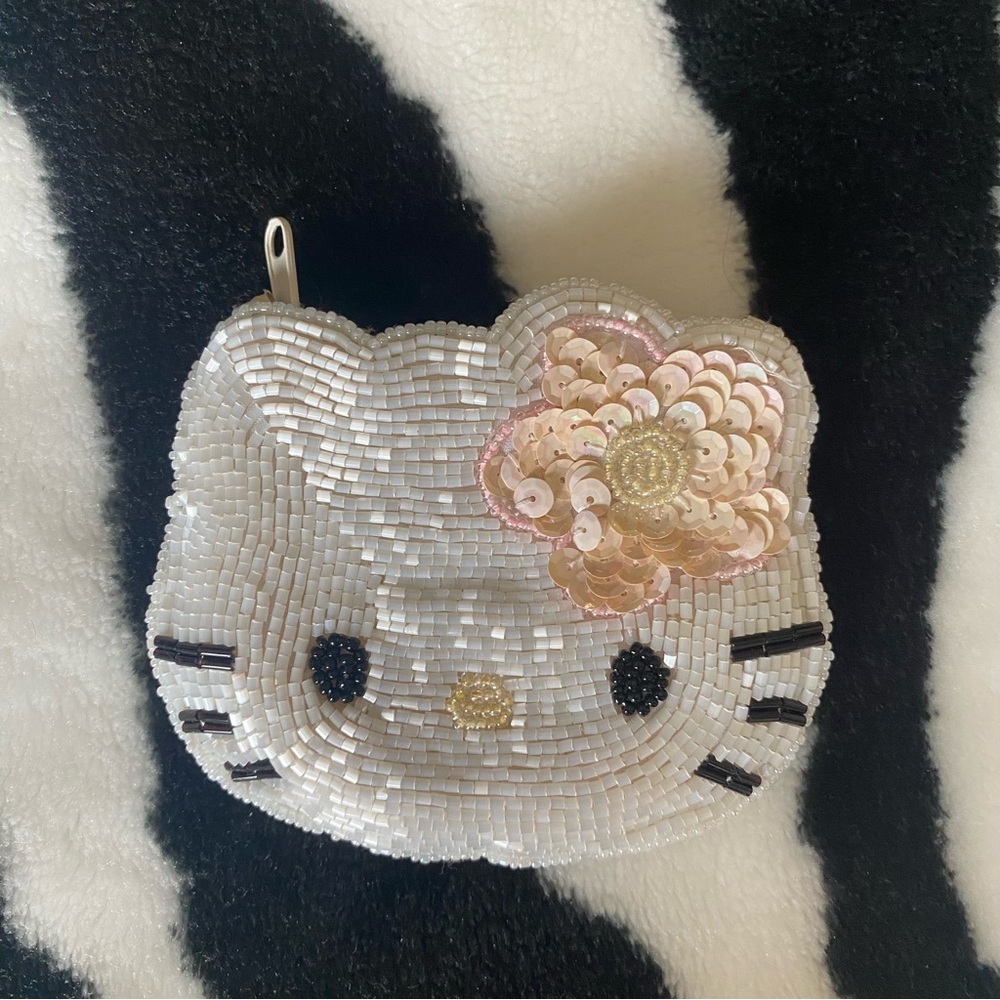 Hello Kitty Sanrio Mini Beaded Coin Purse 2002 Vintage Rare